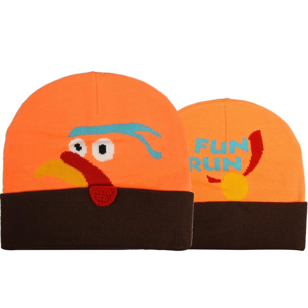 2343 Fun Run Turkey Beanie For Kids and Adults - Globble Knitted Pom Hat